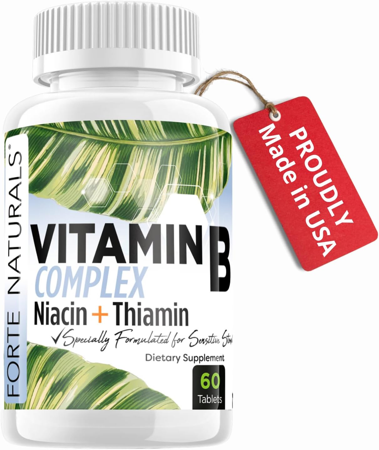 Forte Naturals Biotin Vitamin B Complex Supplement with Vitamin B12 for Energy and Mood Support, Prenatal and Postnatal with Folic Acid and B Vitamins