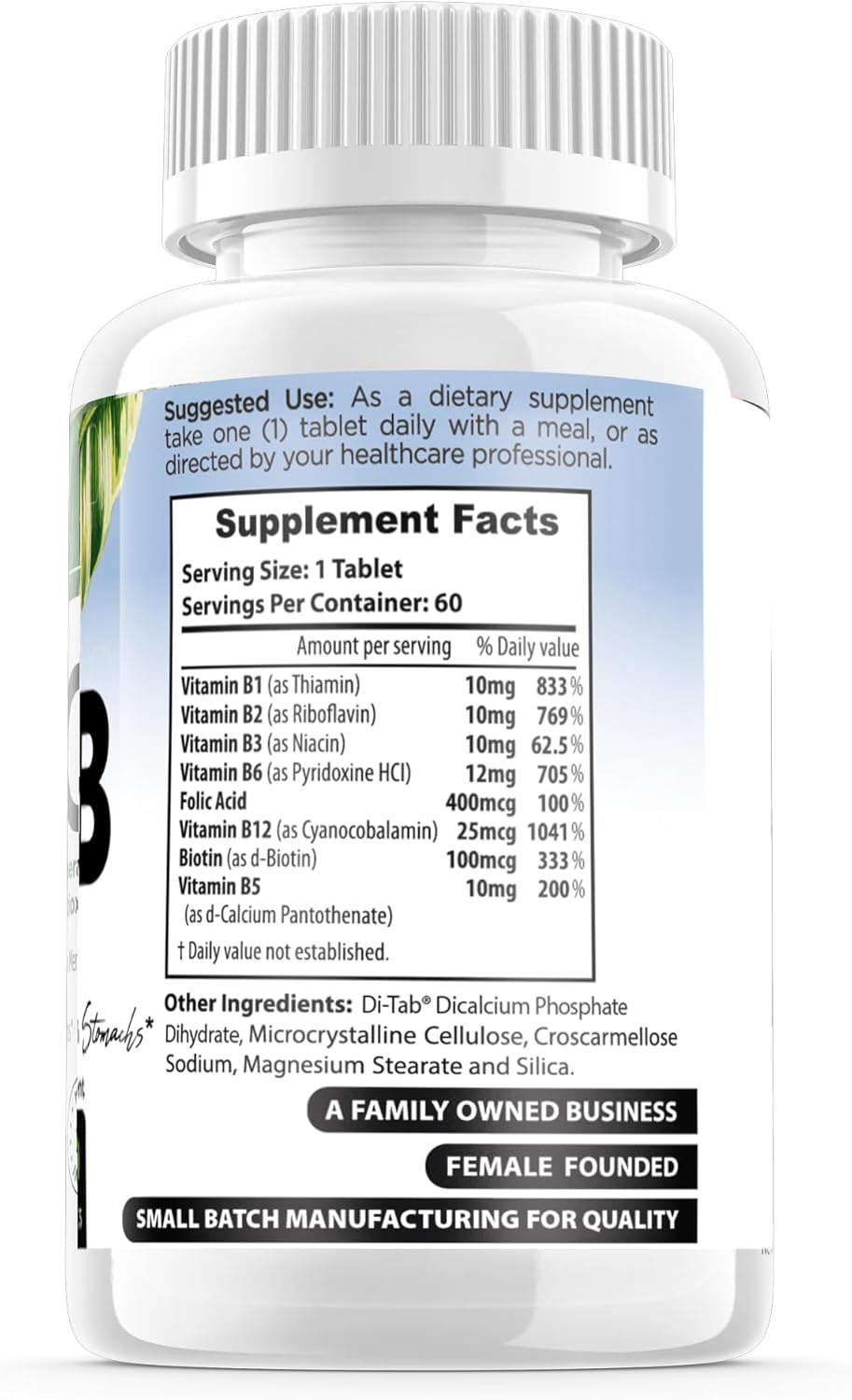 Forte Naturals Biotin Vitamin B Complex Supplement with Vitamin B12 for Energy and Mood Support, Prenatal and Postnatal with Folic Acid and B Vitamins