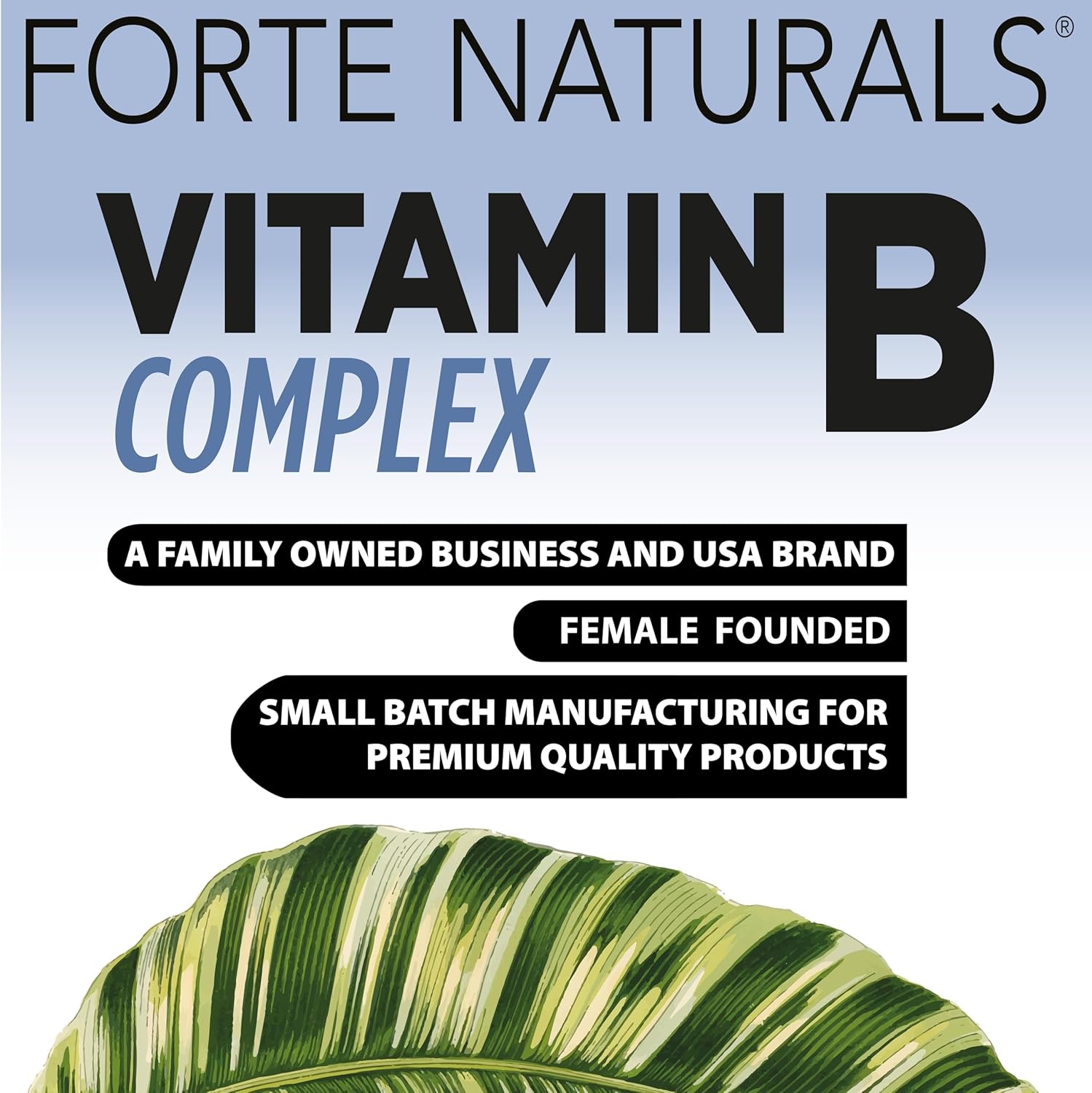 Forte Naturals Biotin Vitamin B Complex Supplement with Vitamin B12 for Energy and Mood Support, Prenatal and Postnatal with Folic Acid and B Vitamins