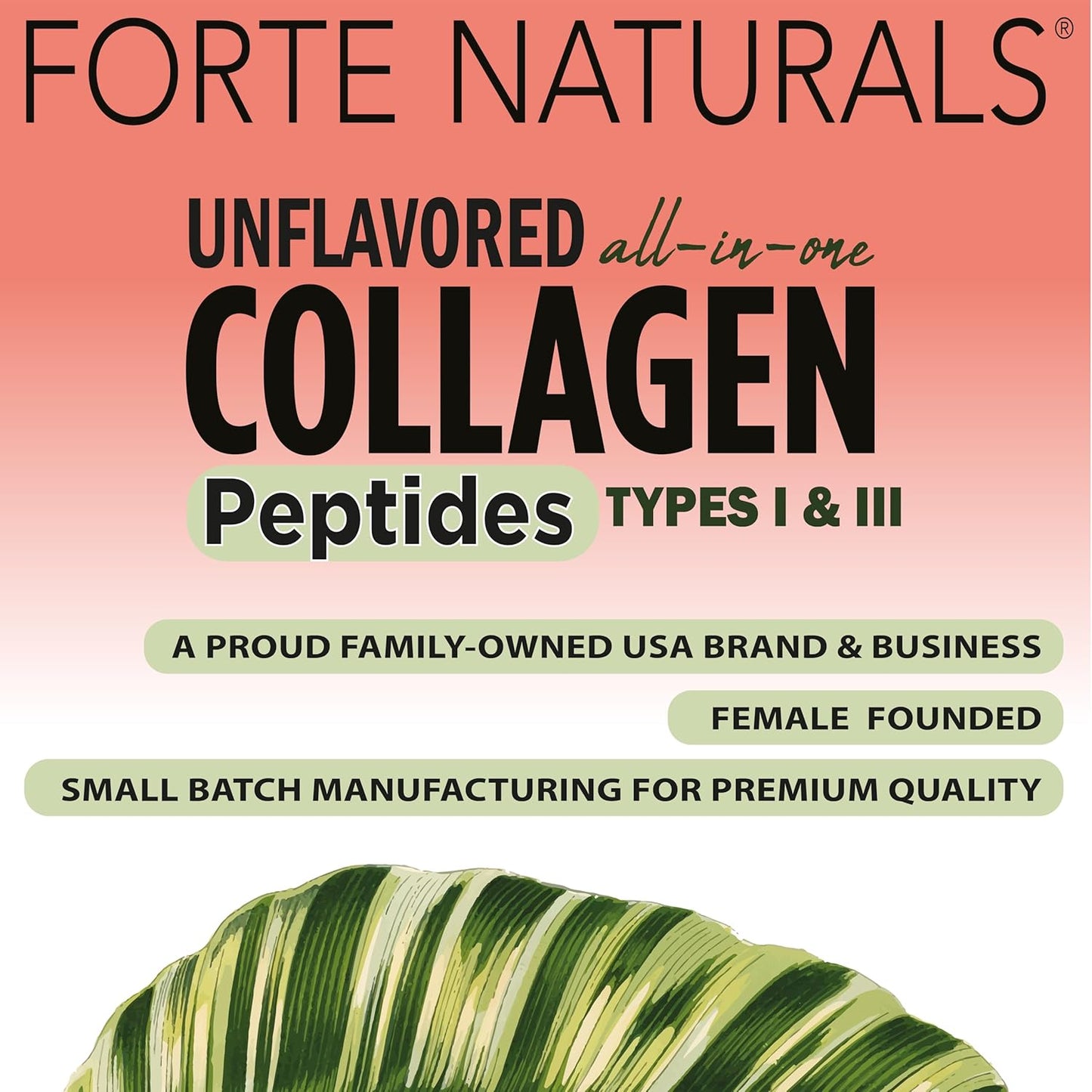 FORTE NATURALS Collagen Peptide Pills 100 Tablets - Easy Swallow Protein Capsules for Keto - No Mixing Shakes Required