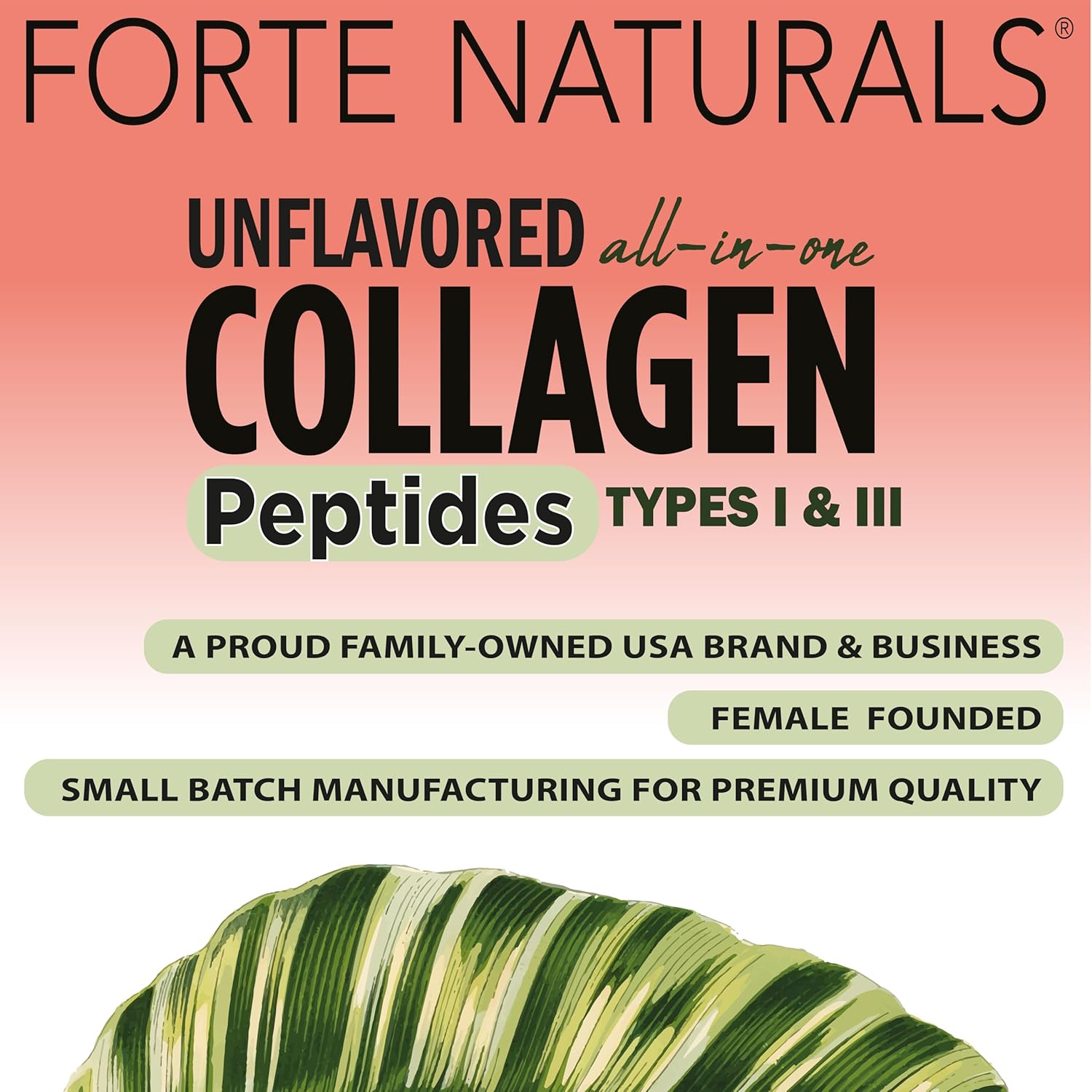 FORTE NATURALS Collagen Peptide Pills 100 Tablets - Easy Swallow Protein Capsules for Keto - No Mixing Shakes Required