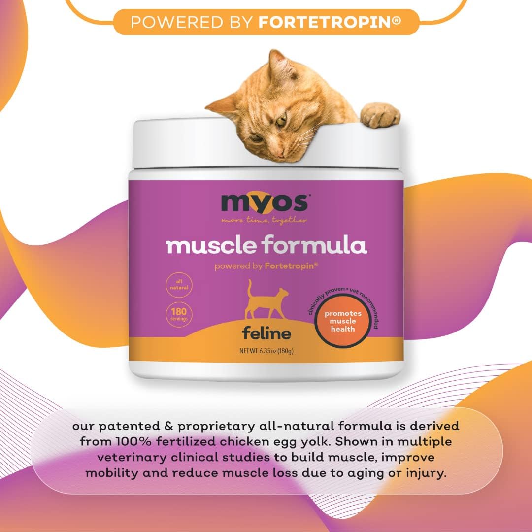 Fortetropin-Powered Feline Muscle Formula for Senior Cats - Supports Weight Gain, Muscle Growth, and Mobility - Natural Nutritional Supplement - 180 Servings