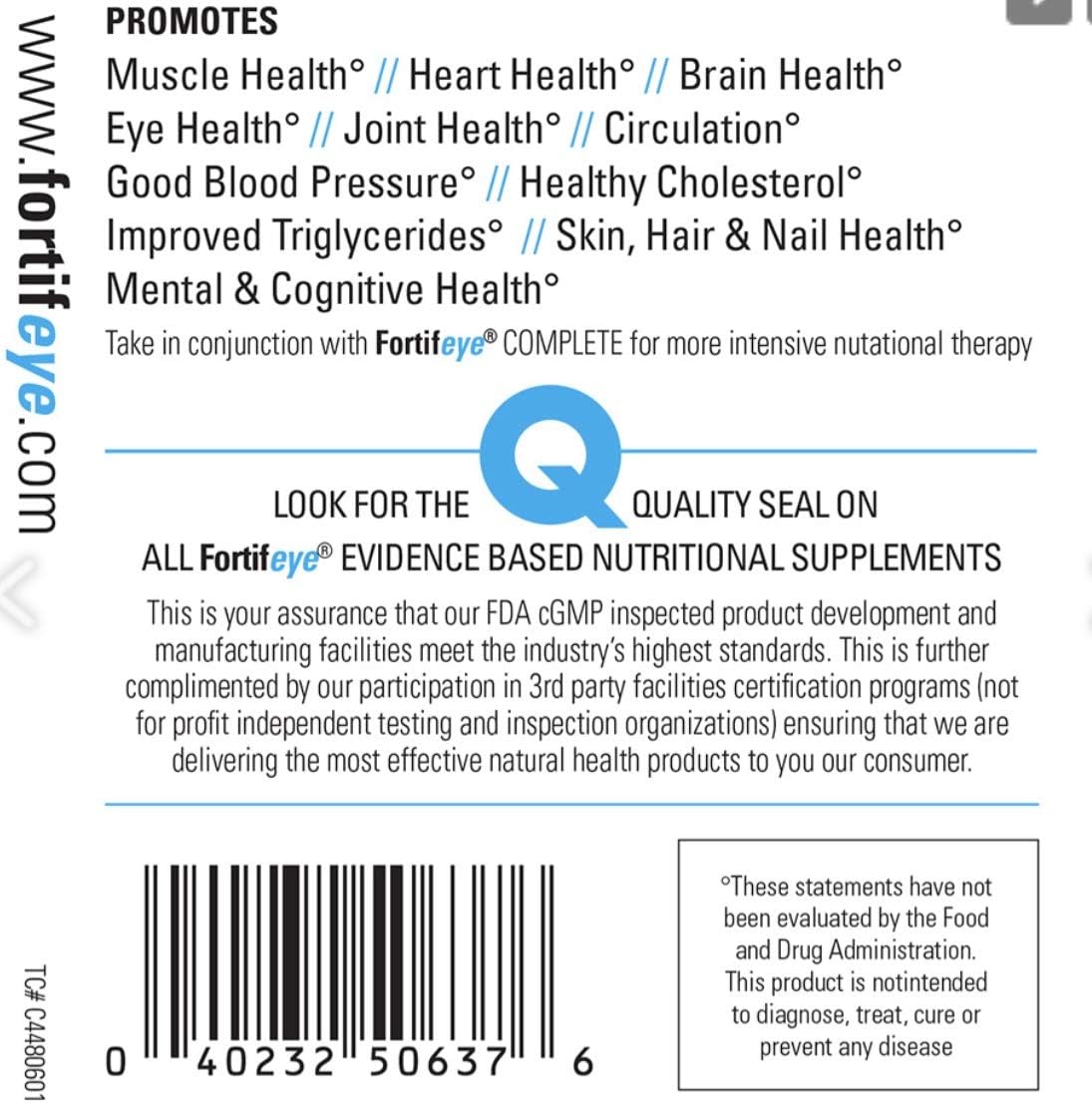 Fortifeye Super Omega-3 Sport Fish Oil Capsules - Lemon Flavor, 1200 EPA / 900 DHA Per Serv, 60 Day Supply