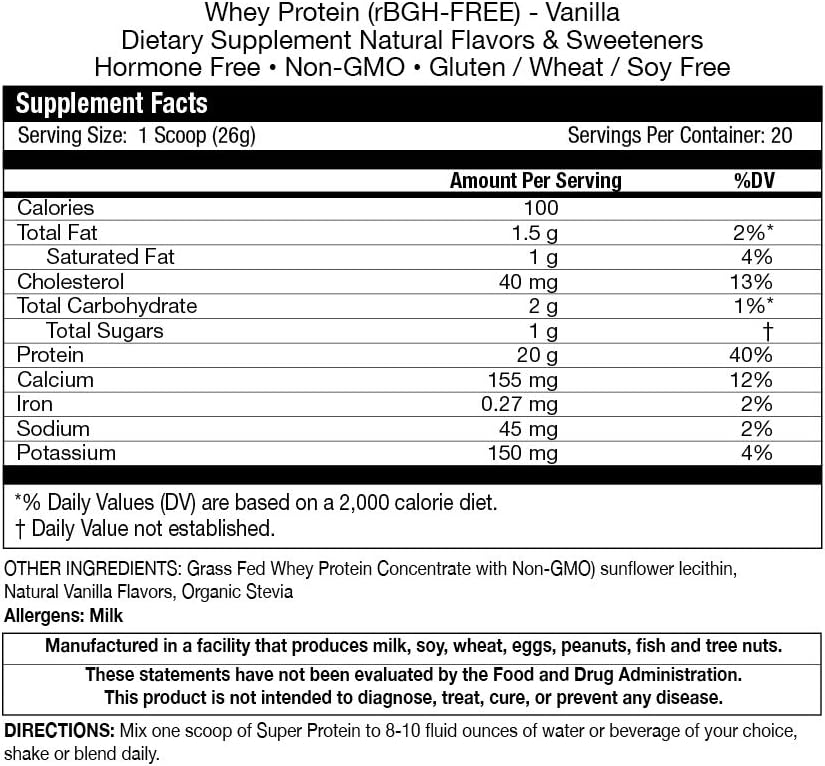 Fortifeye Super Protein: Non-Denatured Vanilla Whey Protein Powder from New Zealand Grass-Fed Cows - 3 Pack