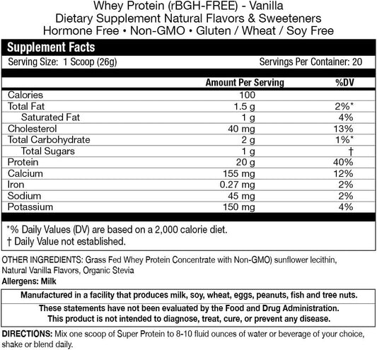 Fortifeye Super Protein: Non-Denatured Vanilla Whey Protein Powder from New Zealand Grass-Fed Cows - 3 Pack