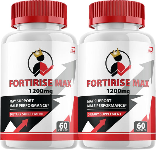 Fortirise Max for Men Capsules - Advanced Performance Vitamin Complex Pills, Natural Support Formula (2 Pack - 120 Capsules)