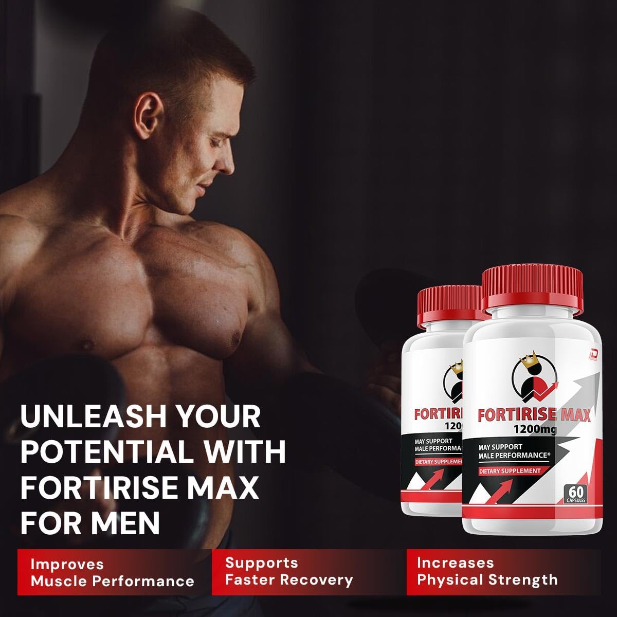 Fortirise Max for Men Capsules - Advanced Performance Vitamin Complex Pills, Natural Support Formula (2 Pack - 120 Capsules)