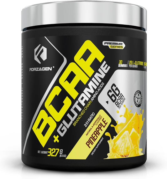 Forzagen BCAAs Powder: Branched Chain Amino Acids with Glutamine for Lean Energy and Muscle Recovery - 30 Servings