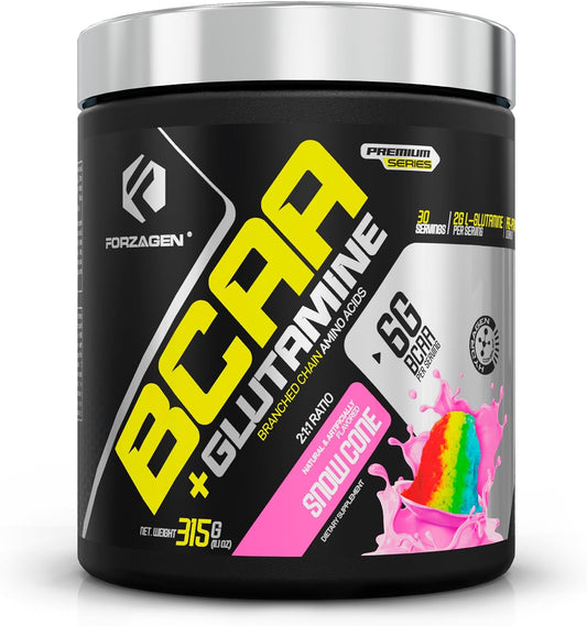 Forzagen BCAAs Powder with Glutamine - BCAA Supplements for Lean Energy, Muscle Recovery - 30 Servings