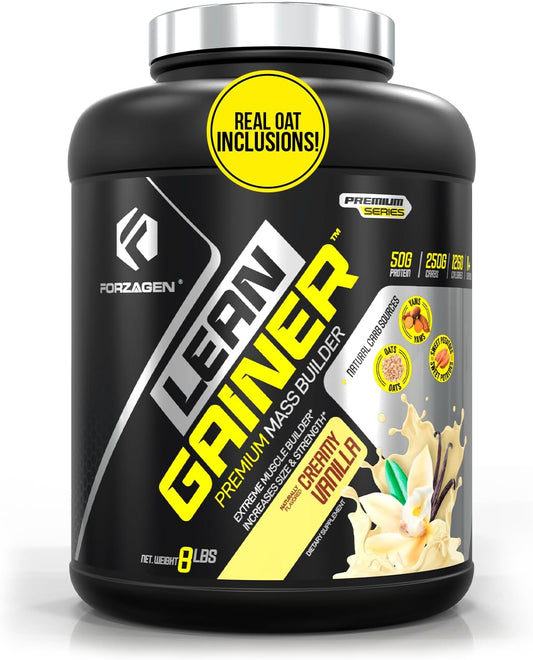 Forzagen Lean Gainer Premium Mass Builder Vanilla - 8 lbs - High Calorie Protein Powder for Men & Women - Muscle Building Supplement - Weight Gain & Bulk