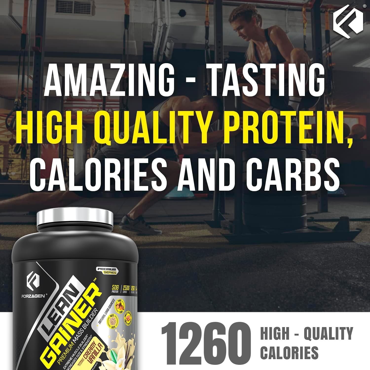 Forzagen Lean Gainer Premium Mass Builder Vanilla - 8 lbs - High Calorie Protein Powder for Men & Women - Muscle Building Supplement - Weight Gain & Bulk