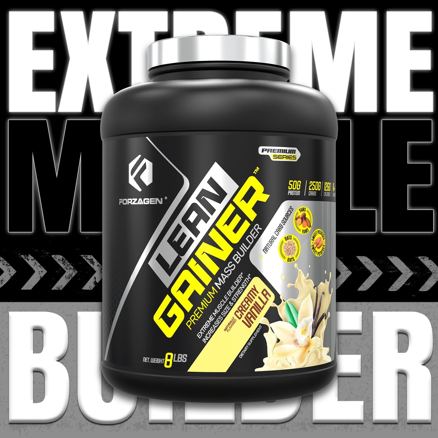 Forzagen Lean Gainer Premium Mass Builder Vanilla - 8 lbs - High Calorie Protein Powder for Men & Women - Muscle Building Supplement - Weight Gain & Bulk