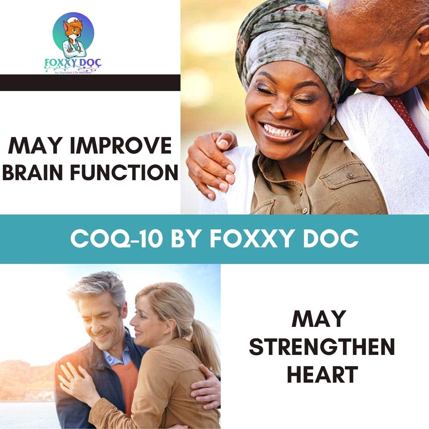 Foxxy Doc CoQ10 - 400mg per 2 Capsules - 200 Vegetarian Capsules - Non-GMO - Heart, Brain, and Cell Support - Affordable Price - 100 Day Supply
