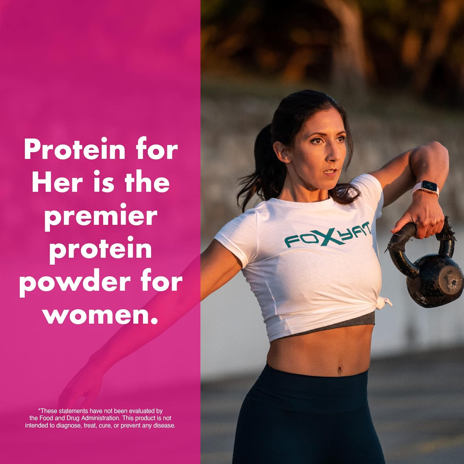 FoxyFit Caramel Mocha Whey Protein Powder for Women with CLA and Biotin - 1.78 lbs