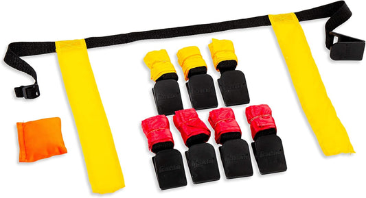 Franklin Sports 8 Player Flag Football Set with Adjustable Belts, Field Marker, and 4 v 4 Setup for Adults and Youth