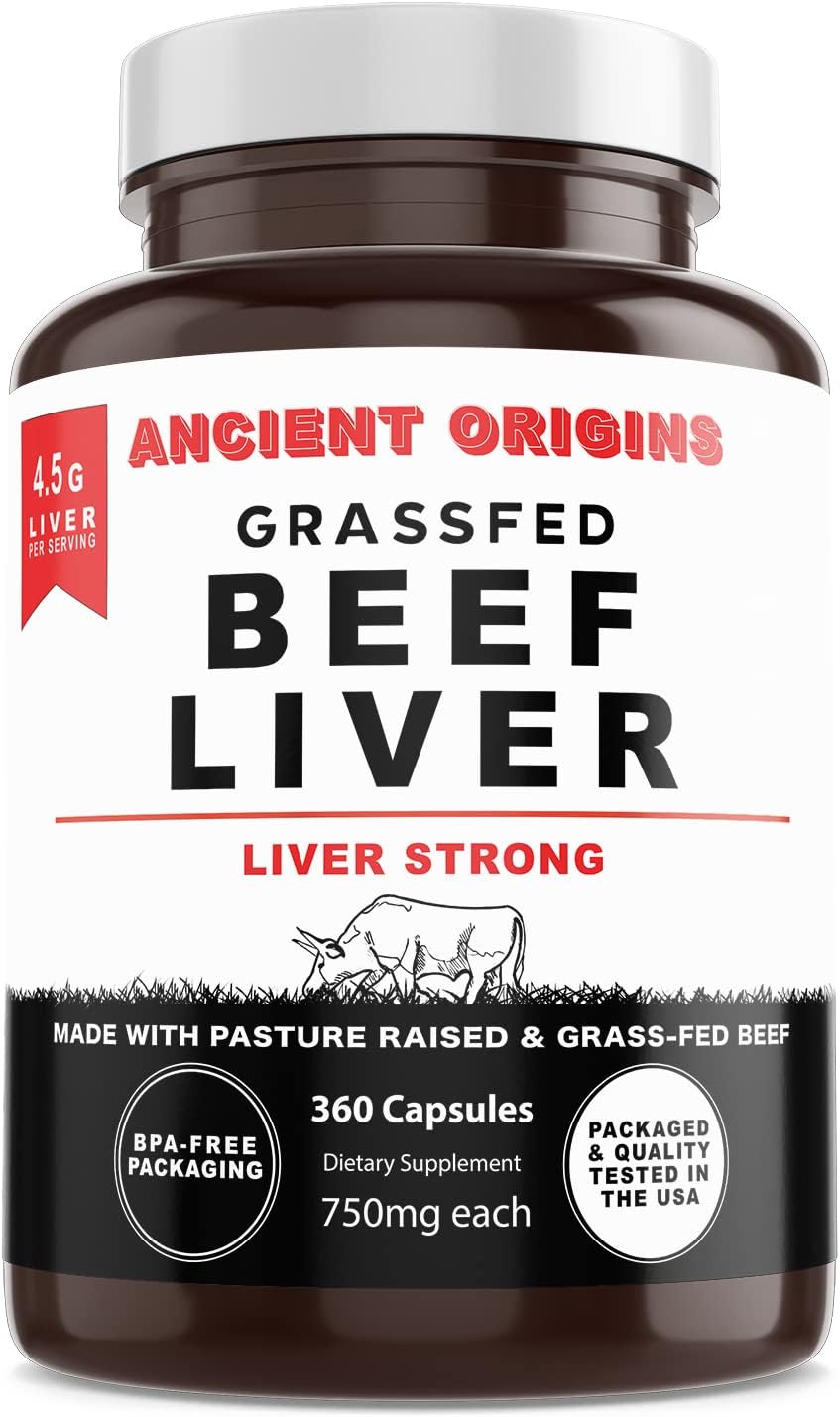 Freeze Dried Grass Fed Beef Liver Capsules for Energy, Cleansing, Digestion, Immunity - 360 Capsules