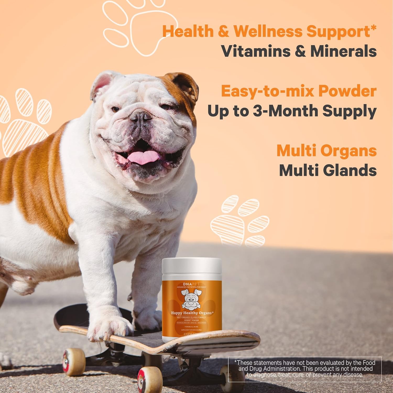 Freeze-Dried Raw Beef Organ Supplement for Dogs, Multi-Organ Powder with Canine Vitamins, 3 oz