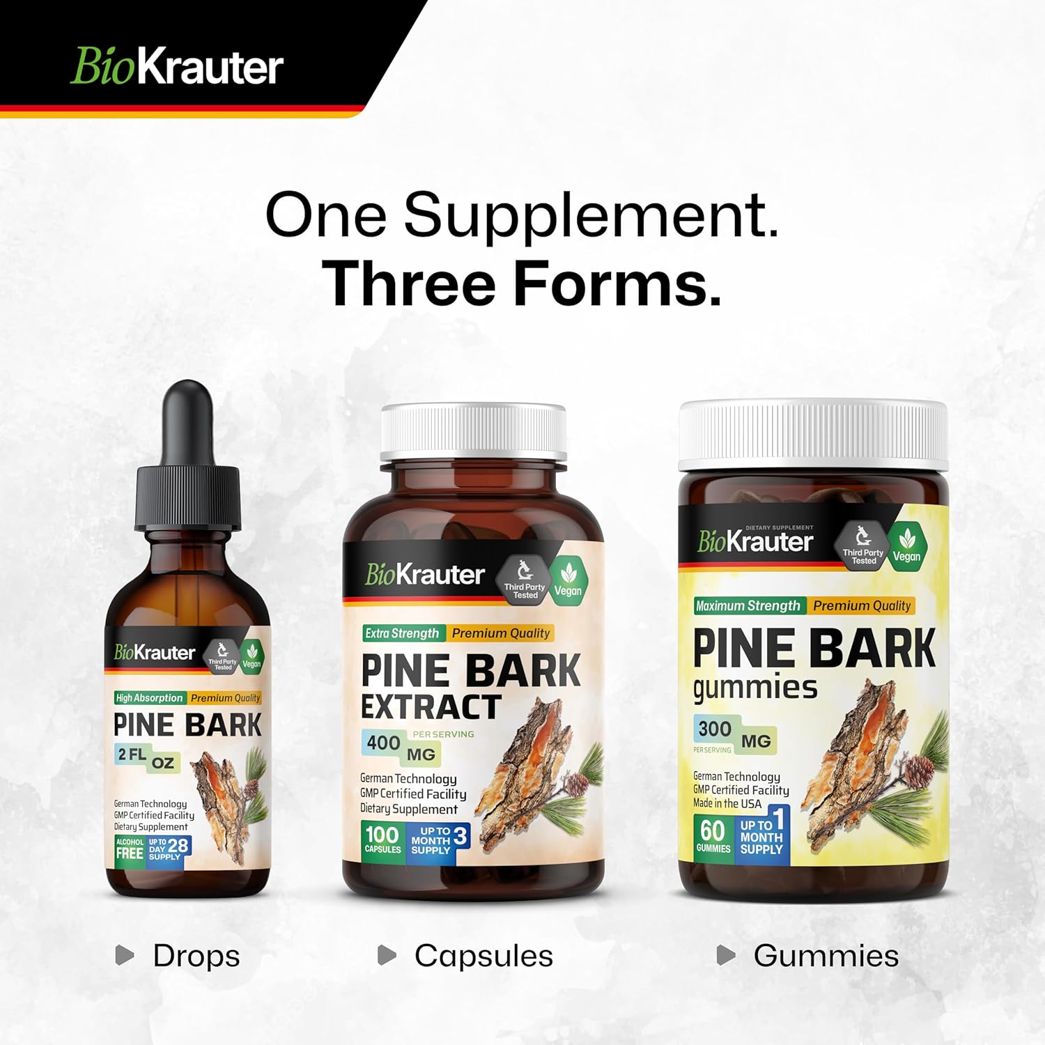 French Maritime Pine Bark Extract Drops - 400mg Liquid Antioxidant Supplement - Vegan & Sugar-Free - 2 Fl Oz