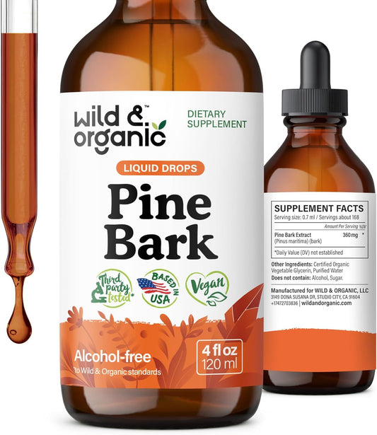 French Maritime Pine Bark Extract Drops - Antioxidant Support - 5-Month Supply - Pinus Pinaster Tincture - Vegan & Alcohol-Free - 4 fl oz