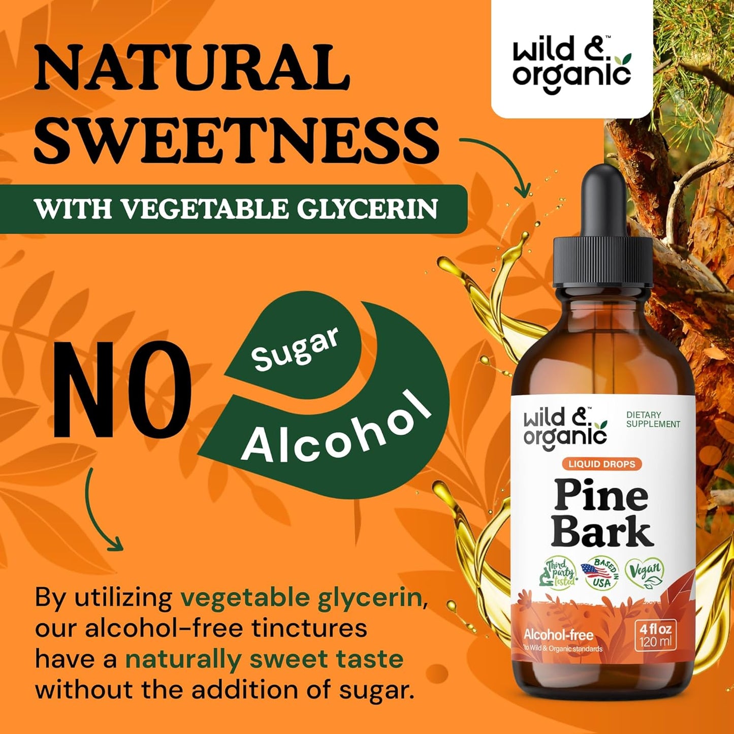 French Maritime Pine Bark Extract Drops - Antioxidant Support - 5-Month Supply - Pinus Pinaster Tincture - Vegan & Alcohol-Free - 4 fl oz