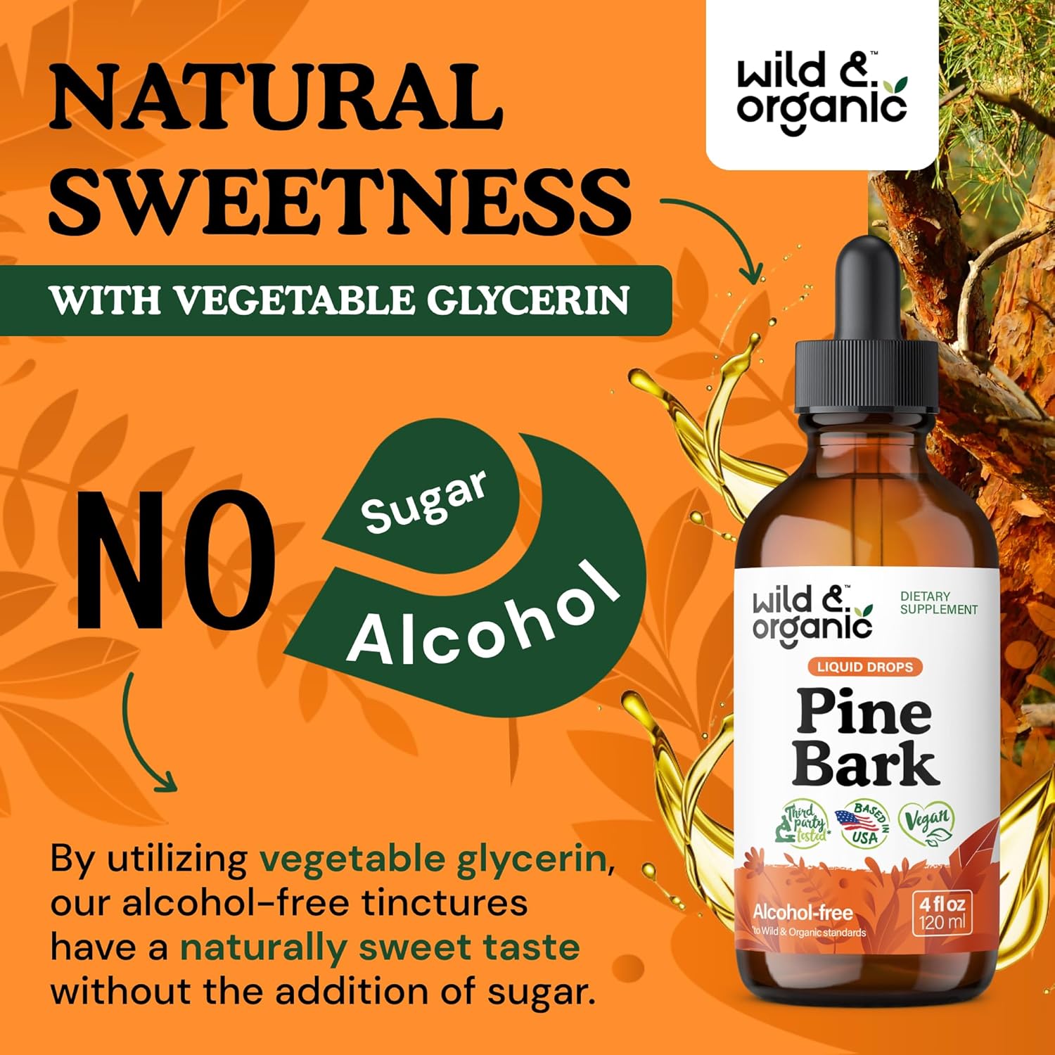 French Maritime Pine Bark Extract Drops - Antioxidant Support - 5-Month Supply - Pinus Pinaster Tincture - Vegan & Alcohol-Free - 4 fl oz