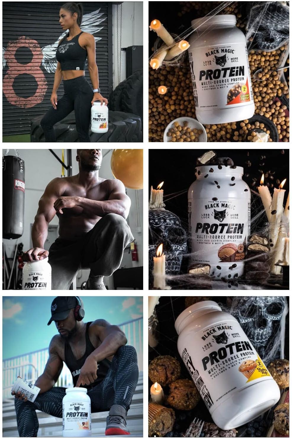 French Vanilla Black Magic Multi-Source Protein with Whey, Casein, Enzymes, & MCTs - Ideal for Pre and Post Workout - Keto Friendly, Low Sugar, Gluten Free - 24g Protein - 2 LB