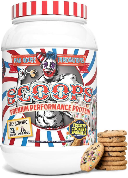 Frosted Cookies & Sprinkles Whey Protein Powder - Low Sugar, Carb & Fat 2LB Tub, 23G Protein, Lean Muscle Builder
