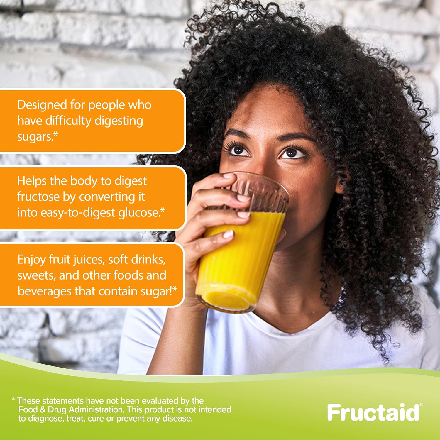 Fructaid Enzyme Supplement - 90 Capsules to Help Digest Fruits, Juices, and Sweets, Gluten-Free and Lactose-Free Dietary Supplement