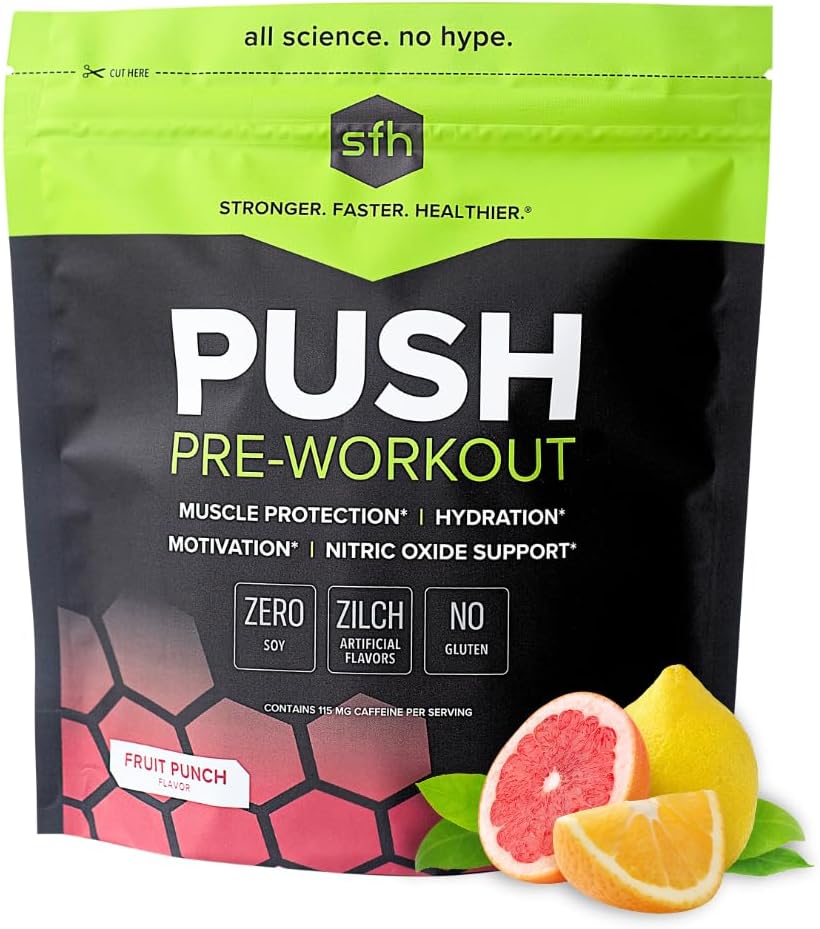 Fruit Punch BCAA Pre-Workout Powder with Electrolytes for Muscle Repair - Non-Dairy, No Artificial Ingredients -  Bag