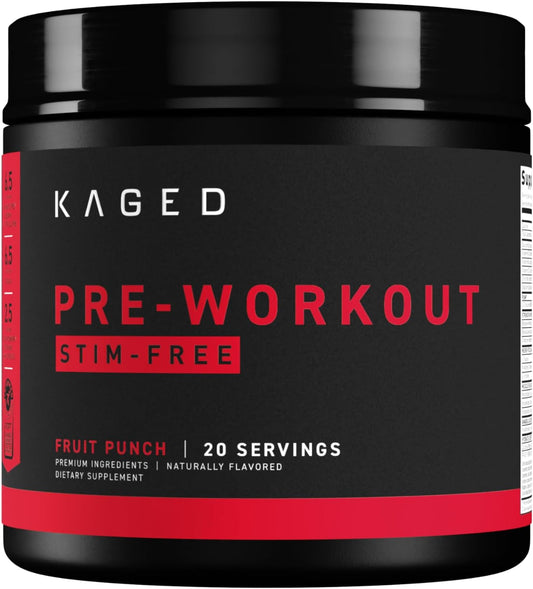 Fruit Punch Pre-Kaged Stimulant-Free Pre Workout Powder with Creatine & Beta Alanine - No Jitters - 20 Servings