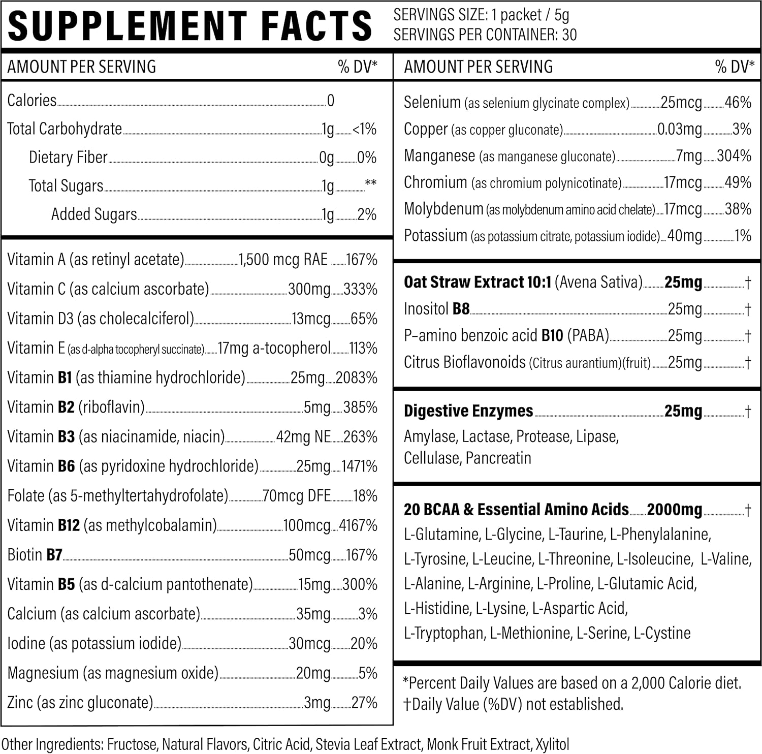 Fruit Punch Sport Formula 99 Liquid Multivitamin Drink Mix with BCAA and Electrolytes for Men and Women