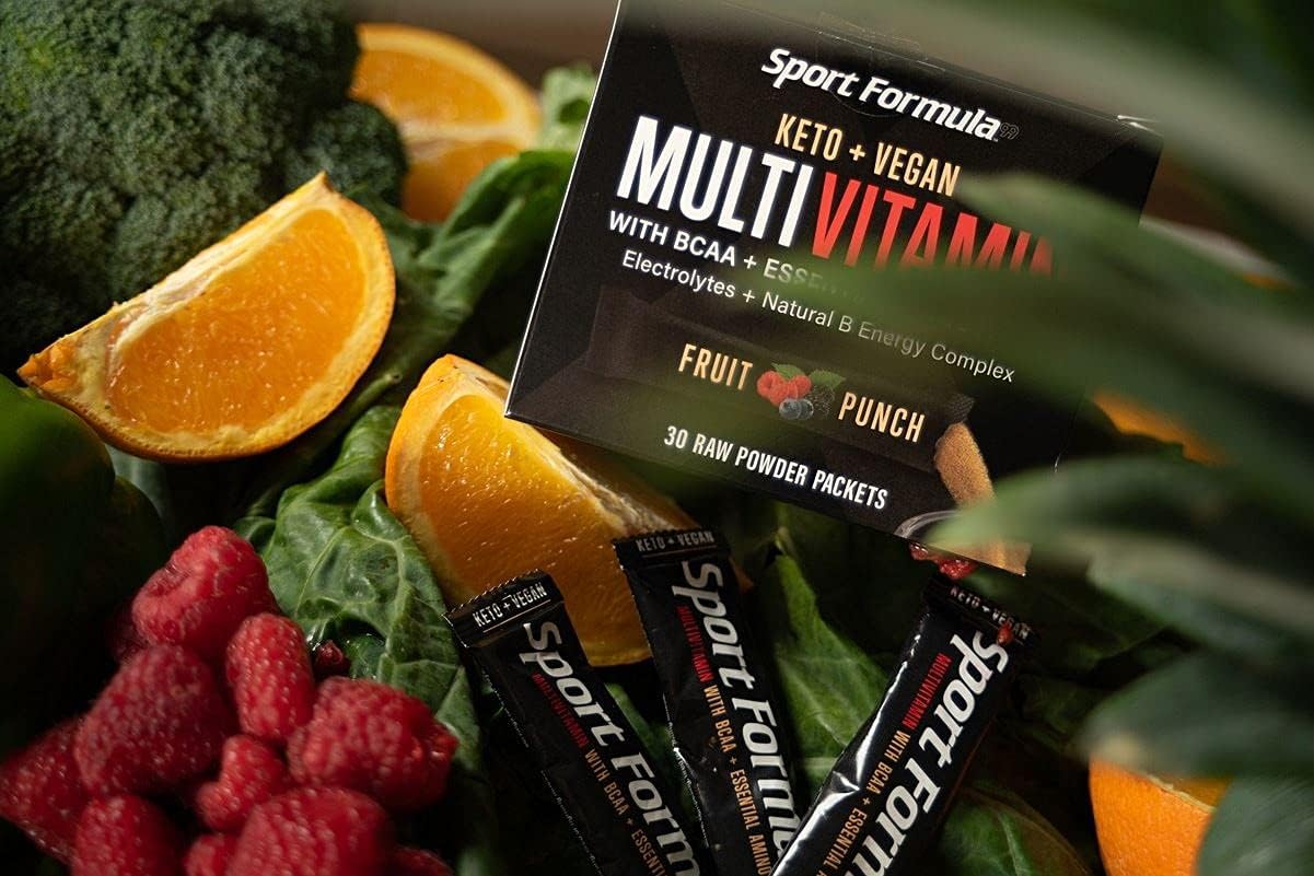 Fruit Punch Sport Formula 99 Liquid Multivitamin Drink Mix with BCAA and Electrolytes for Men and Women