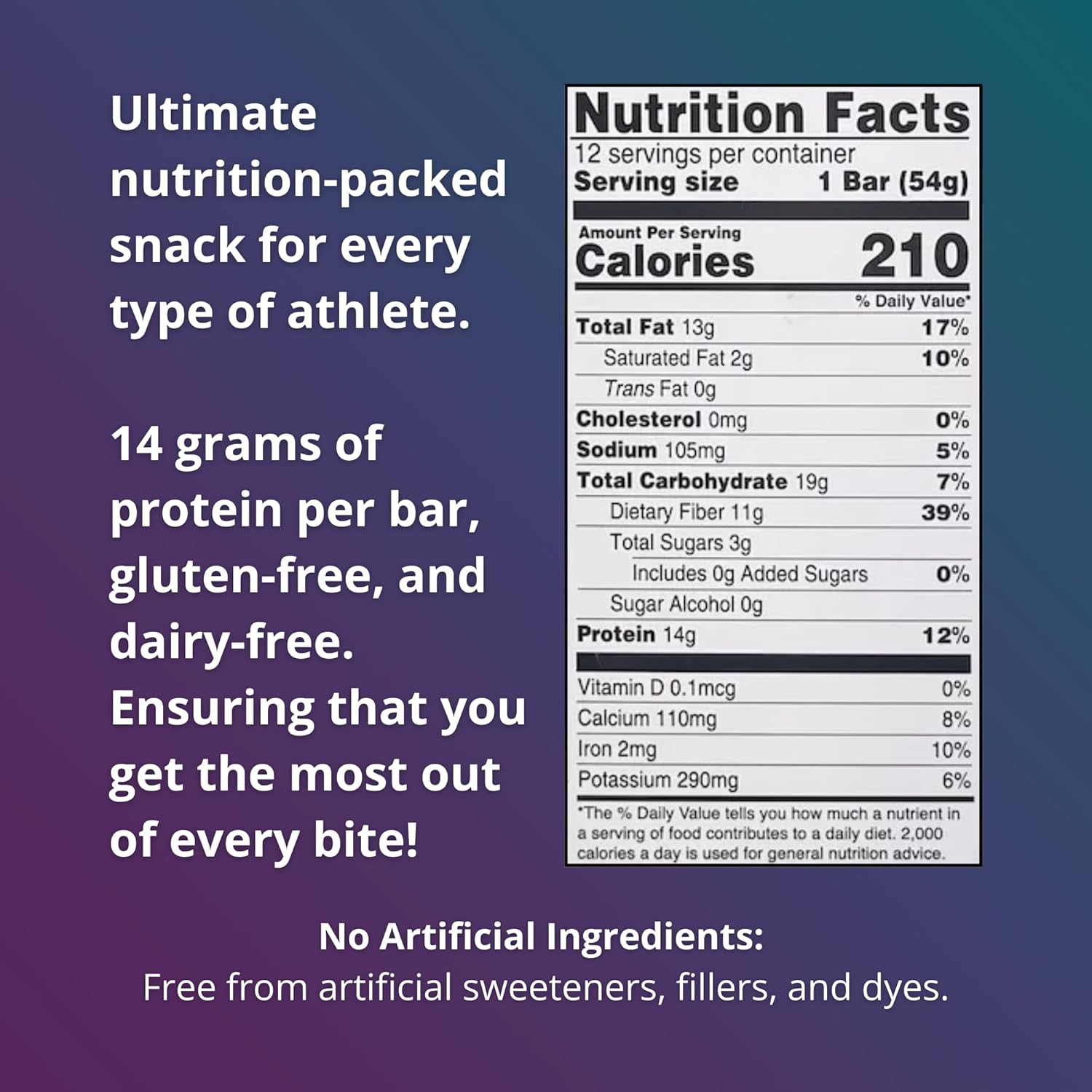 Fuel4Ever Chocolate Almond Collagen Protein Bars - Box of 12 | 14G Protein, Gluten & Dairy Free, No Sugar Added