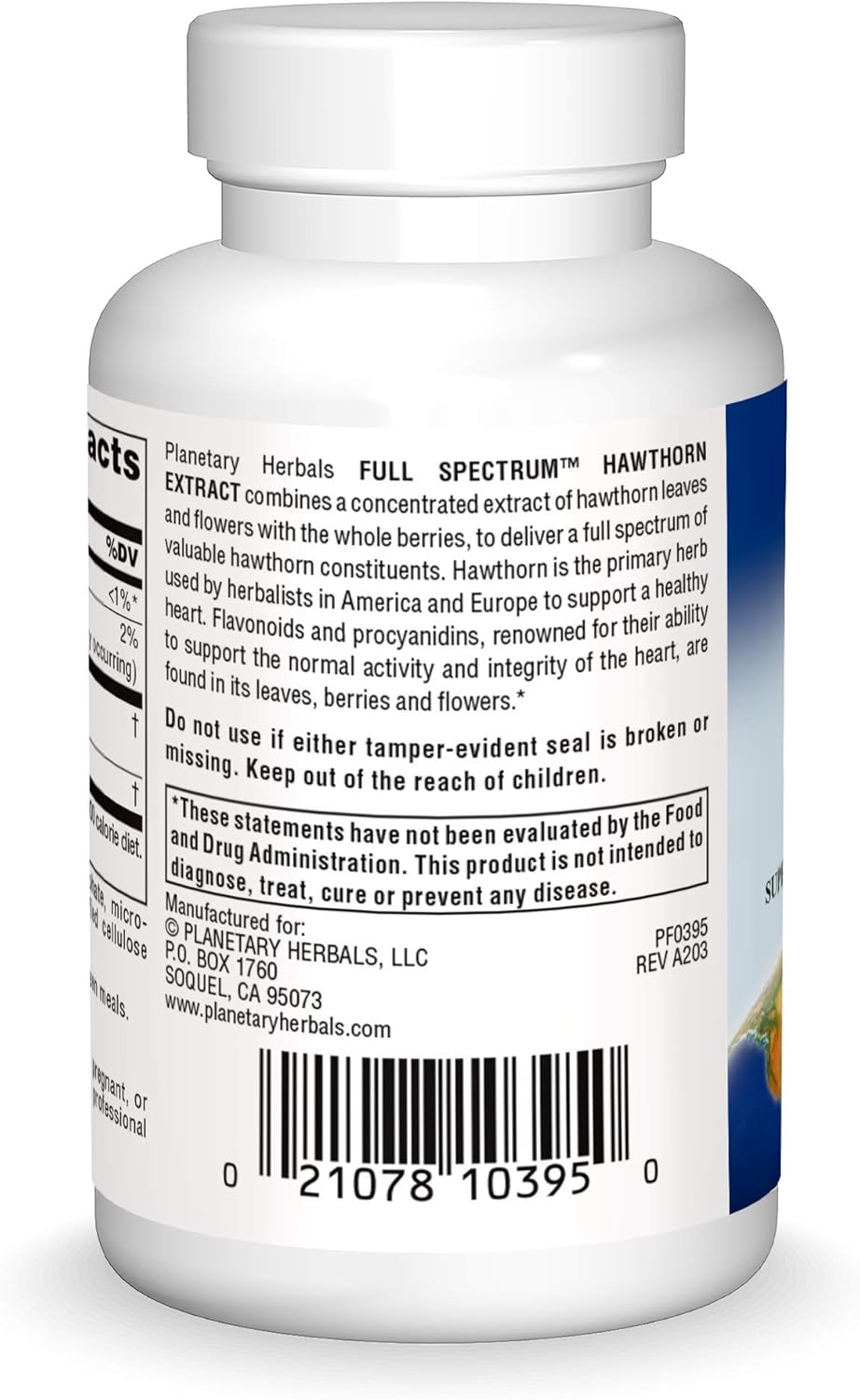 Full Spectrum Hawthorn Extract Tablets - 30 Count by Planetary Herbals