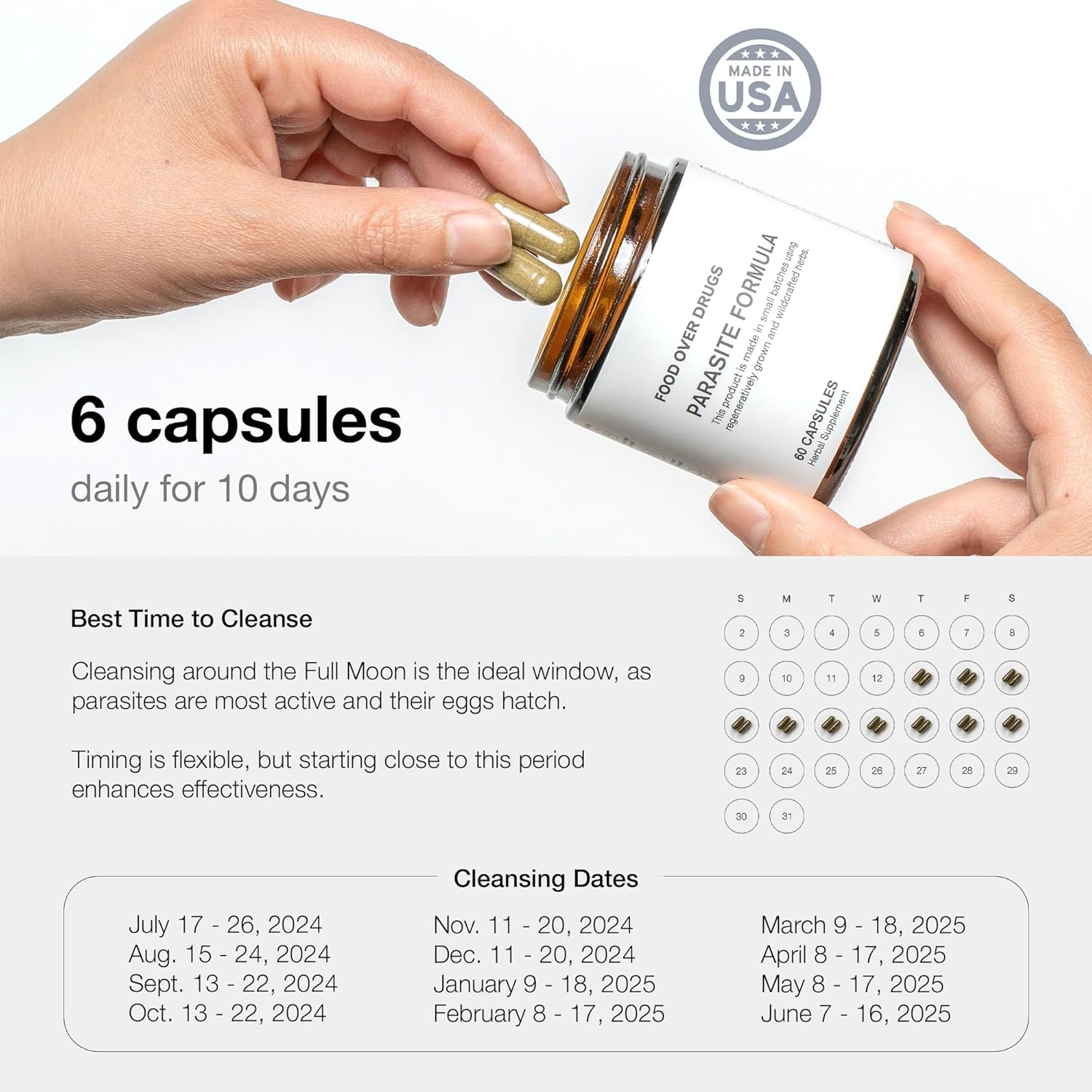 Full Spectrum Herbal Detox for Humans - 60 ct - Natural Parasite Formula for Complete Body Cleanse