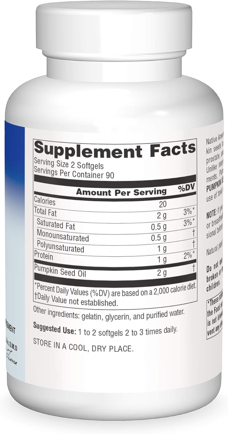 Full Spectrum Pumpkin Seed Oil Capsules - 1,000mg, 180 Count - Prostate Support Supplement by Planetary Herbals