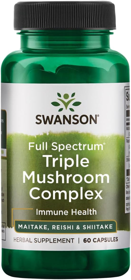 Full Spectrum Triple Mushroom Complex Capsules - 60 Count by Swanson