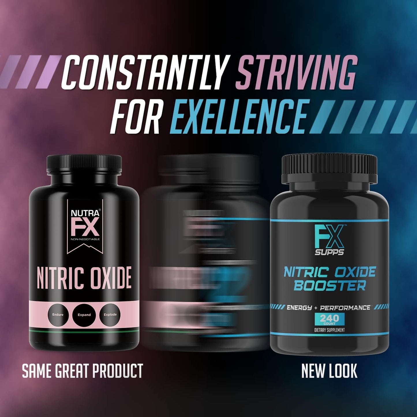 FXSUPPS Nitric Oxide Booster Capsules - 2 Pack for Energy, Pump, and Vascularity - Muscle Builder with Arginine - Best for Athletes