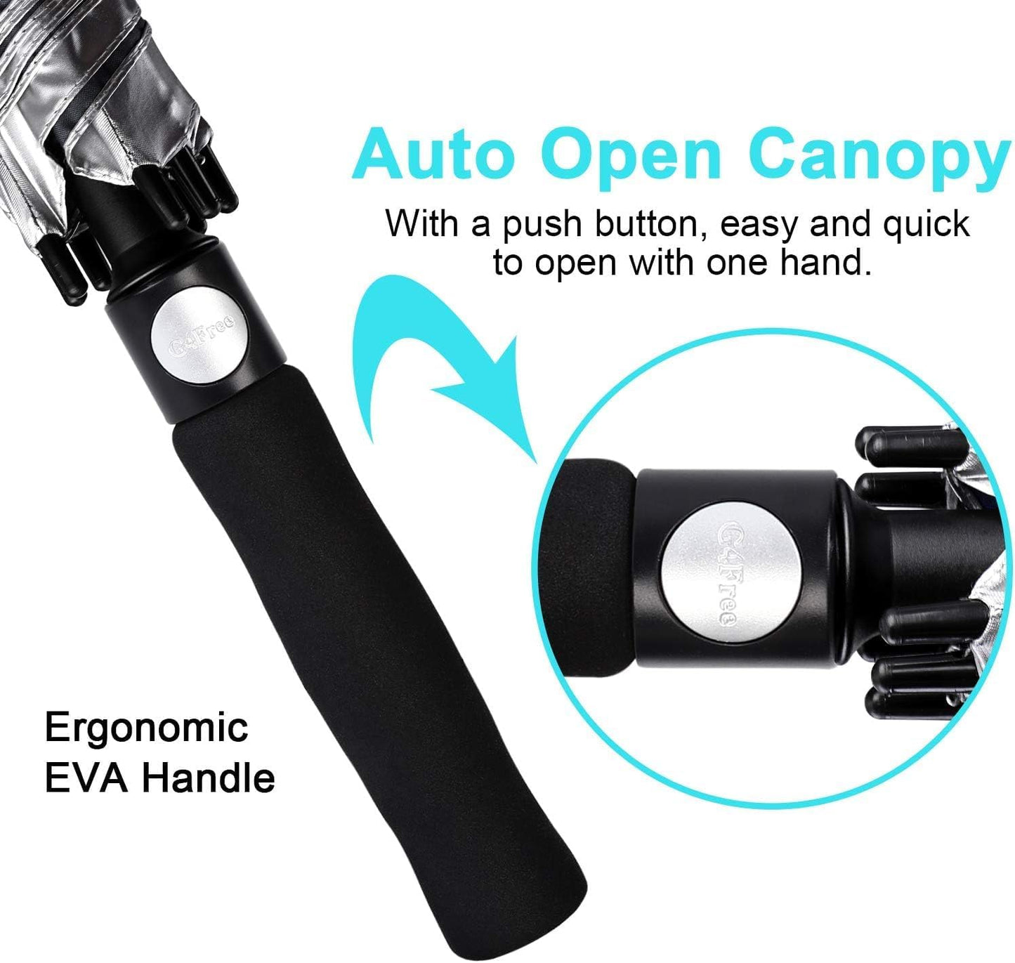 G4Free Oversize Windproof Golf Umbrella with UV Protection and Auto Open Vented Double Canopy