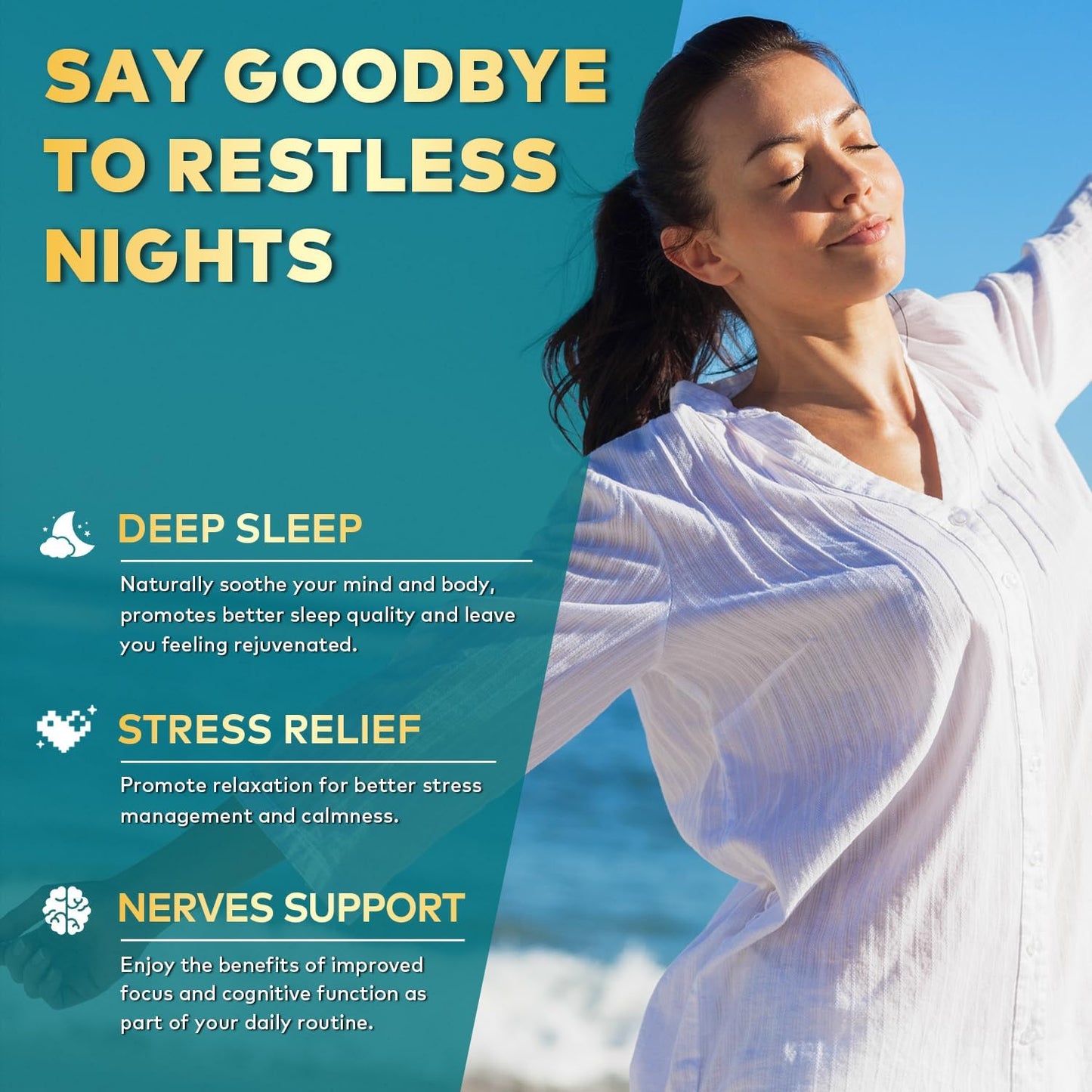 GABA L-Theanine Gummies Stress Relief Supplement with Ashwagandha & Magnesium - Calm, Sleep, Relax, Mood Support - Non-Habit Forming Blueberry Gummy