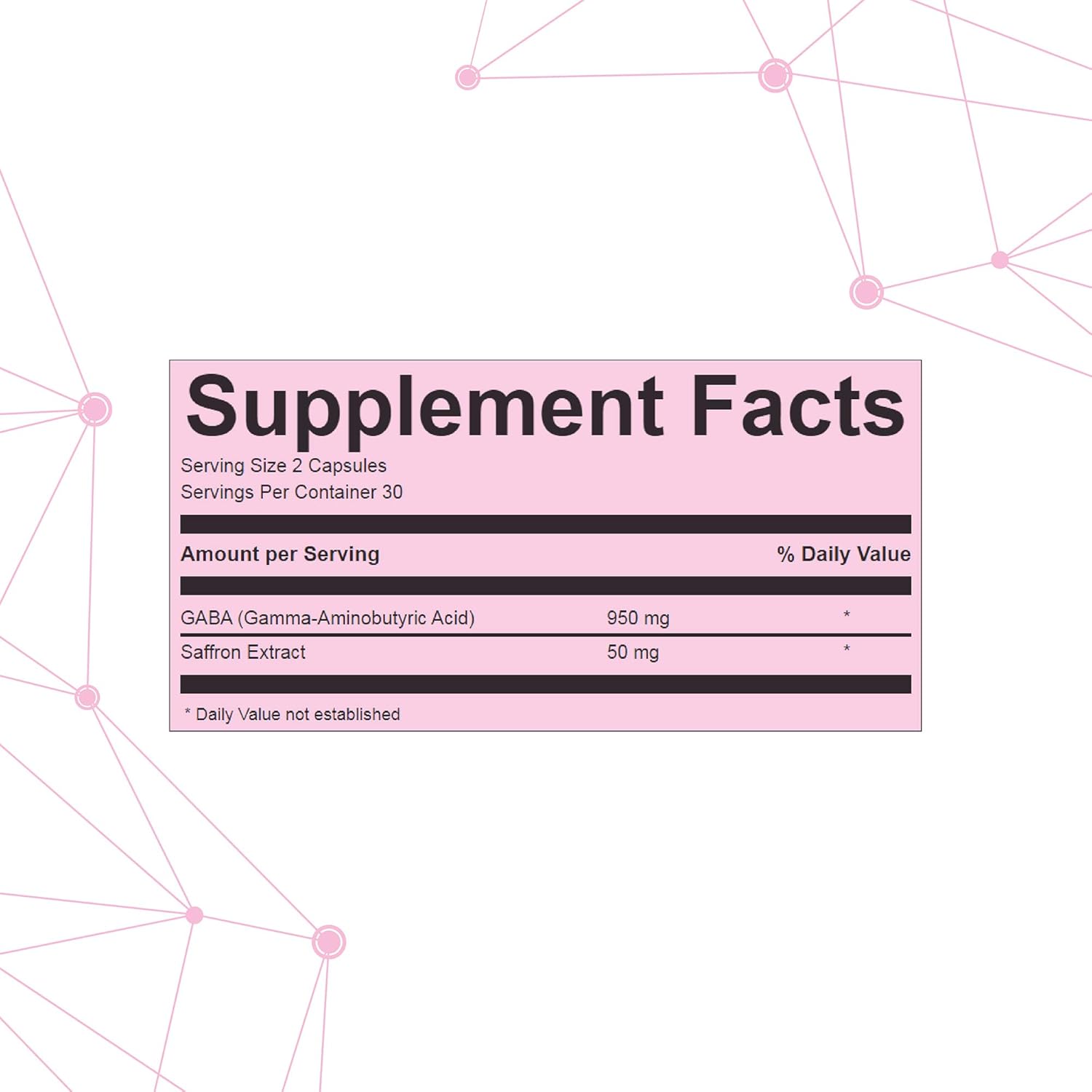 GABA + Saffron Extract Supplement for Relaxation, Sleep, and Mood Support - Non-GMO - Made in USA