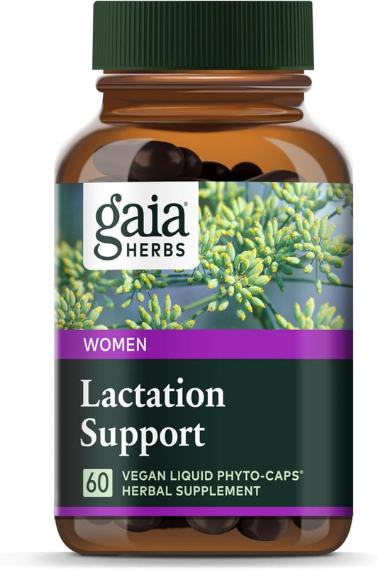 Gaia Herbs Lactation Support Capsules - Fenugreek and Fennel Seed Blend for Nursing Mothers - 60 Vegan Liquid Capsules