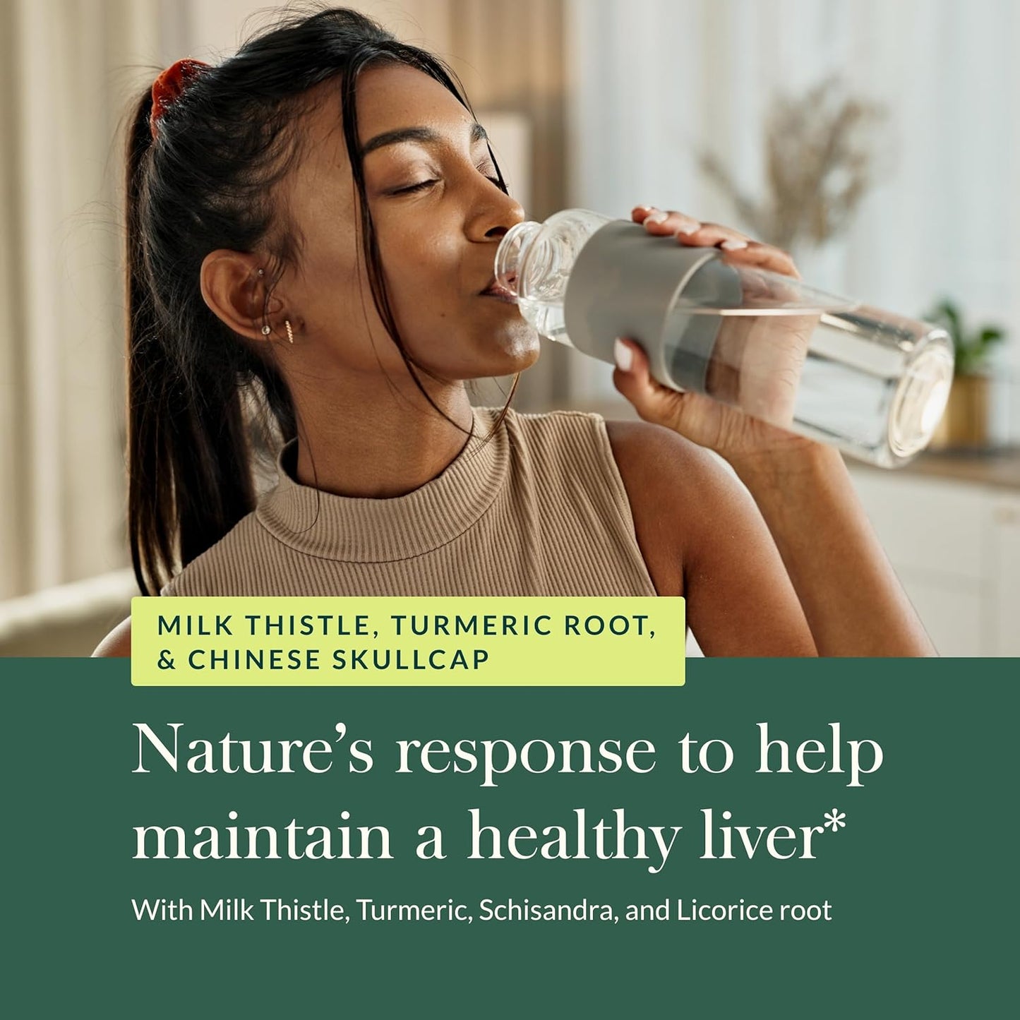 Gaia Herbs Liver Health Supplement with Milk Thistle, Turmeric, Schisandra, Licorice Root - 60 Vegan Capsules