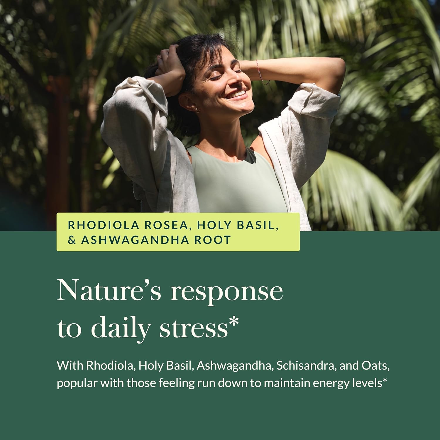 Gaia Herbs Stress Response Supplement - Natural Relaxation Support - Rhodiola, Holy Basil, Ashwagandha - 30 Vegan Liquid Capsules