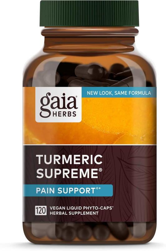 Gaia Herbs Turmeric Supreme Pain Relief Supplement - 120 Vegan Liquid Capsules