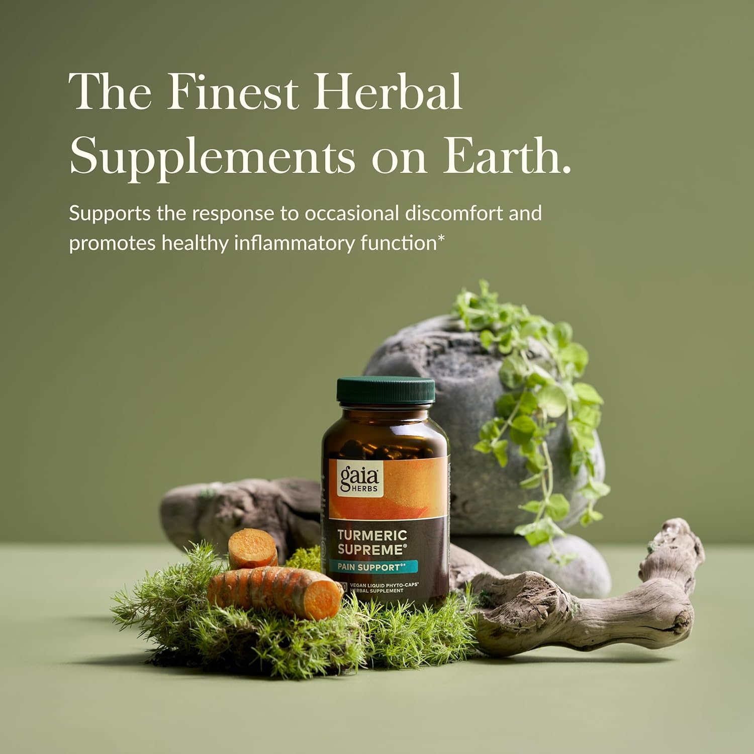 Gaia Herbs Turmeric Supreme Pain Relief Supplement - 120 Vegan Liquid Capsules