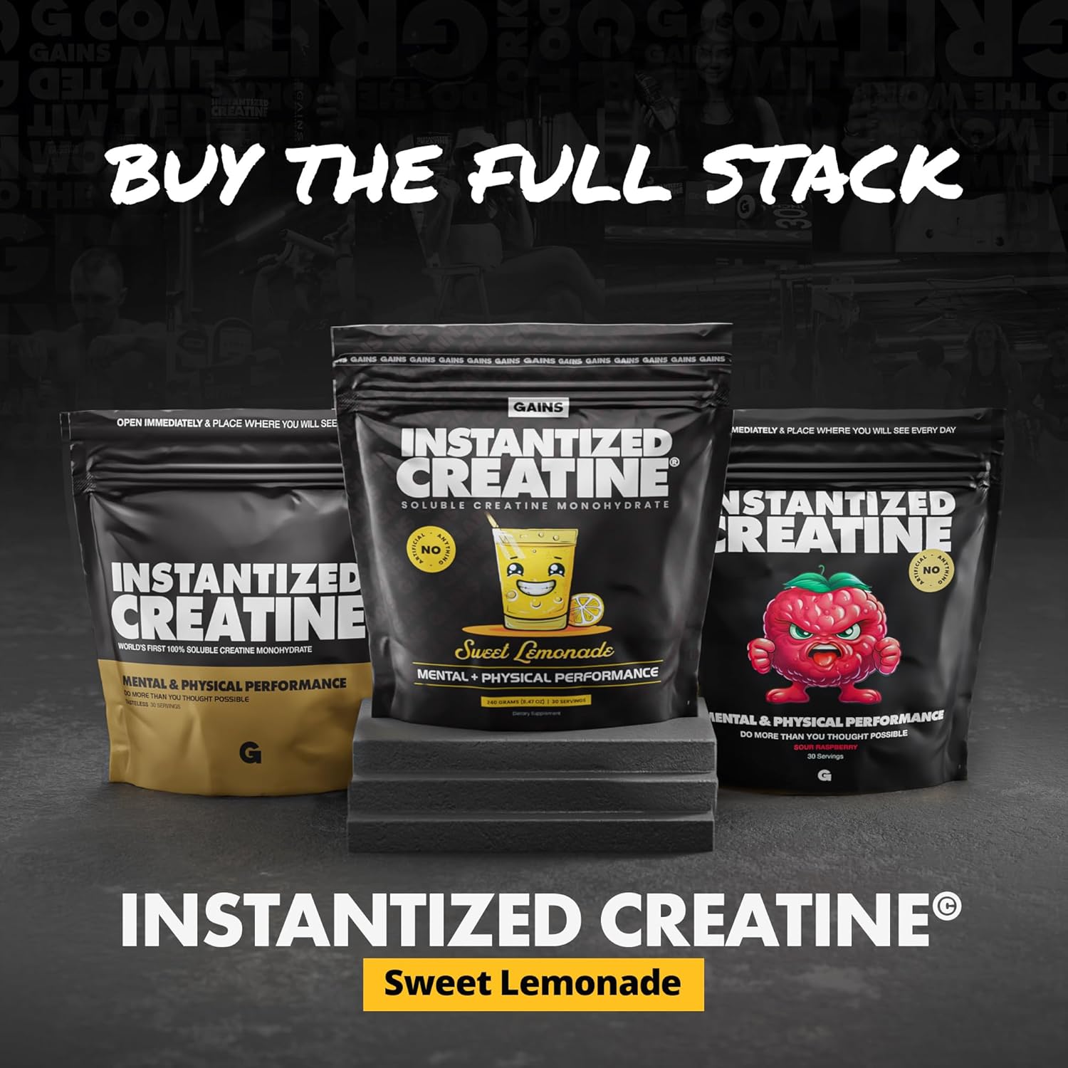 Gains in Bulk Instantized Creatine Monohydrate Powder - Pre Workout Supplement for Muscle Endurance and Energy, Soluble with No Bloating - 30 Servings