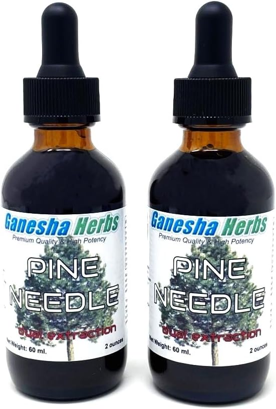 Ganesha Herbs Pine Needle Liquid Tincture Herbal Extract with Shikimic Acid - 2 Oz (2 Pack)