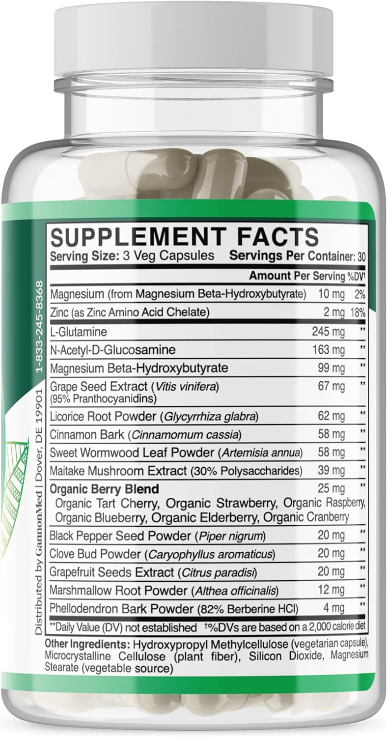 GANNON MED Ultimate Gut Defense & Restoration Supplement - Supports Gut Health, Leaky Gut, Microbiome, Enzymes - Total Digestive Immune Boost - 90 Capsules