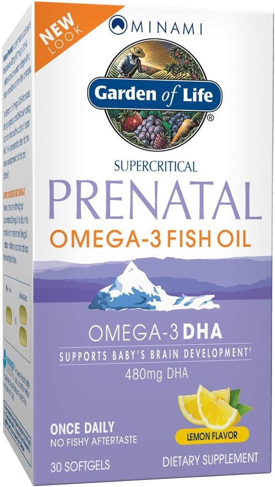 Garden of Life Minami Prenatal DHA Omega 3 Fish Oil Softgels, 30 Count - Lemon Flavor